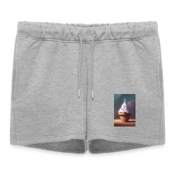 Glace - Short de survêtement femme premium - gris chiné - Devant - AI Model Female 172 light (172cm)