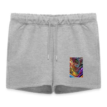 Art abstrait - Short de survêtement femme premium - gris chiné - Devant - AI Model Female 172 light (172cm)