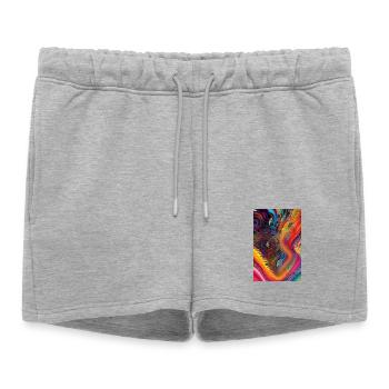 Art abstrait - Short de survêtement femme premium - gris chiné - Devant - AI Model Female 172 light (172cm)