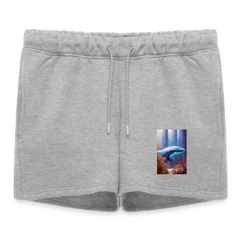 Whale in the Forest Surrealism - Women’s Premium Organic Sweatshorts - heather grey - Front - AI Model Female 172 light (172cm)