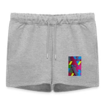 Composition du triangle géométrique néon - Short de survêtement femme premium - gris chiné - Devant - AI Model Female 172 light (172cm)