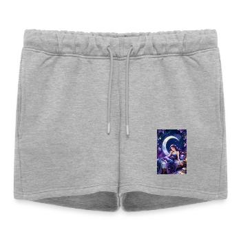 Lire et s’endormir - Short de survêtement femme premium - gris chiné - Devant - AI Model Female 172 light (172cm)