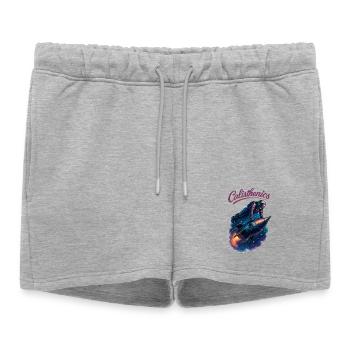 Gymnastique suédoise astronaute pompes fusée cadeau - Short de survêtement femme premium - gris chiné - Devant - AI Model Female 172 light (172cm)