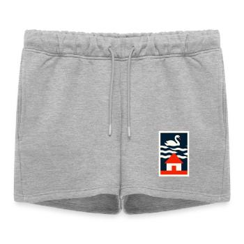 Maison au bord du lac - Art graphique - Short de survêtement femme premium - gris chiné - Devant - AI Model Female 172 light (172cm)