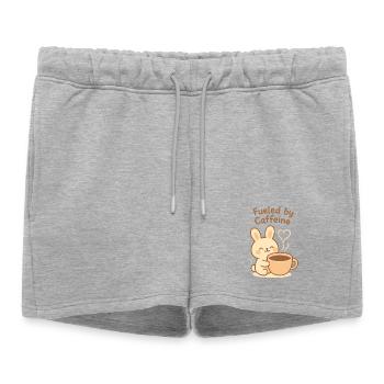 Alimenté par Caffeine Bunny - Short de survêtement femme premium - gris chiné - Devant - AI Model Female 172 light (172cm)