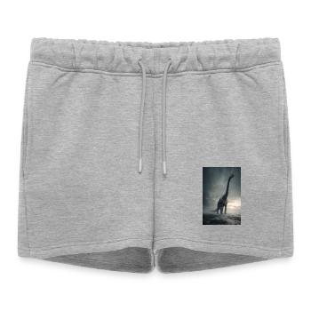 Aube du sauropode brouillé - Short de survêtement femme premium - gris chiné - Devant - AI Model Female 172 light (172cm)