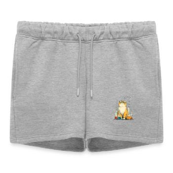 Chat chimique au laboratoire - Short de survêtement femme premium - gris chiné - Devant - AI Model Female 172 light (172cm)