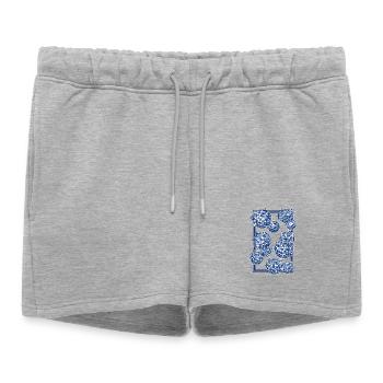 Des boules miroir bleues - Short de survêtement femme premium - gris chiné - Devant - AI Model Female 172 light (172cm)