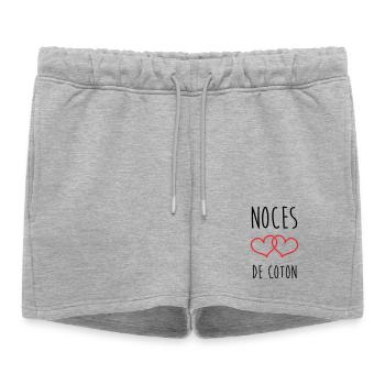 Noces de Coton 1 an de mariage - Short de survêtement femme premium - gris chiné - Devant - AI Model Female 172 light (172cm)