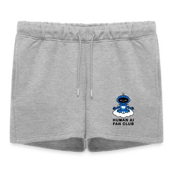 Human AI Fan Club - Women’s Premium Organic Sweatshorts - heather grey - Front - AI Model Female 172 light (172cm)