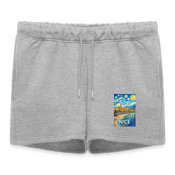 Nice, France - Women’s Premium Organic Sweatshorts - heather grey - Front - AI Model Female 172 light (172cm)
