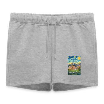 Kansas City, Missouri - Short de survêtement femme premium - gris chiné - Devant - AI Model Female 172 light (172cm)