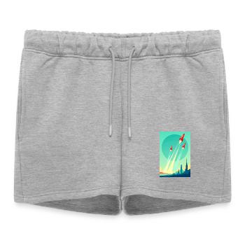 Une flotte s’élève dans le ciel ouvert - Short de survêtement femme premium - gris chiné - Devant - AI Model Female 172 light (172cm)