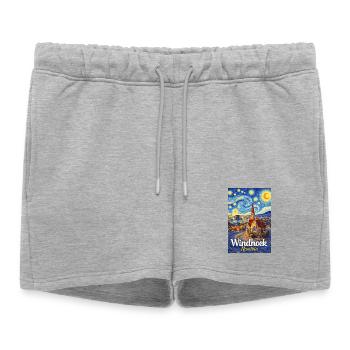 Windhoek, Namibie - Short de survêtement femme premium - gris chiné - Devant - AI Model Female 172 light (172cm)