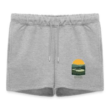 Paysage Vintage de l’Eifel | Style des parcs nationaux - Short de survêtement femme premium - gris chiné - Devant - AI Model Female 172 light (172cm)