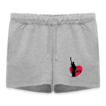 New York - Short de survêtement femme premium - gris chiné - Devant - AI Model Female 172 light (172cm)