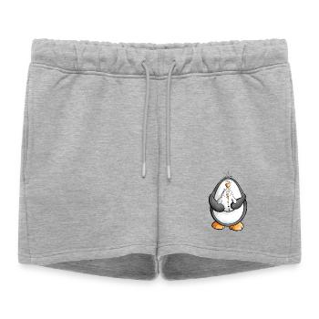 Pingouin et bonhomme de neige sont les meilleurs amis - Short de survêtement femme premium - gris chiné - Devant - AI Model Female 172 light (172cm)