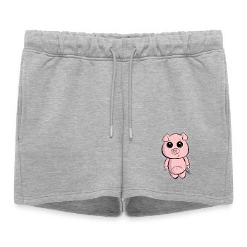 Petit cochon - Short de survêtement femme premium - gris chiné - Devant - AI Model Female 172 light (172cm)