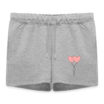 Cœur rose, cœur, cadeau rose rouge la Saint-Valentin - Short de survêtement femme premium - gris chiné - Devant - AI Model Female 172 light (172cm)