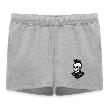 Crâne Punk - Short de survêtement femme premium - gris chiné - Devant - AI Model Female 172 light (172cm)