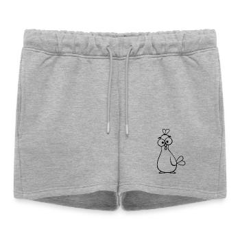 Odd Cartoon Chicken Illustration - Women’s Premium Organic Sweatshorts - heather grey - Front - AI Model Female 172 light (172cm)