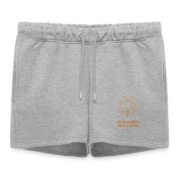 Mon Corps Mon Choix Féminisme Liberté - Short de survêtement femme premium - gris chiné - Devant - AI Model Female 172 light (172cm)