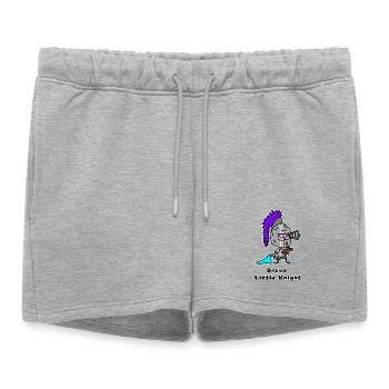 Petit Chevalier Courageux - Design de héros mignon - Short de survêtement femme premium - gris chiné - Devant - AI Model Female 172 light (172cm)