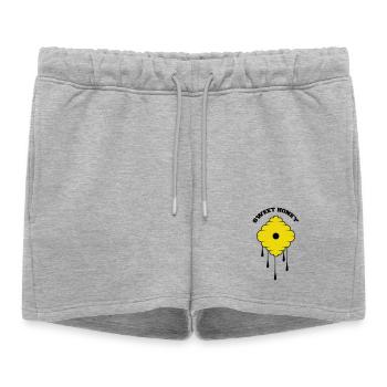 Sweet Honey - Women’s Premium Organic Sweatshorts - heather grey - Front - AI Model Female 172 light (172cm)