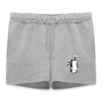 Rappeur gangster - Short de survêtement femme premium - gris chiné - Devant - AI Model Female 172 light (172cm)