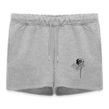 Rose Roses Fleur Fleur - Short de survêtement femme premium - gris chiné - Devant - AI Model Female 172 light (172cm)