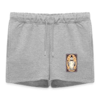 Carte de Tarot Happy Mind - Short de survêtement femme premium - gris chiné - Devant - AI Model Female 172 light (172cm)