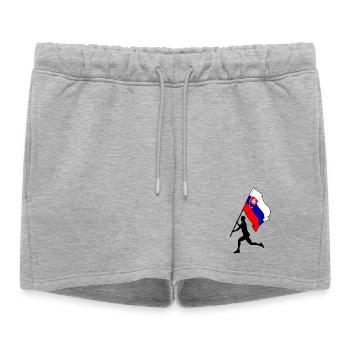 Drapeau Slovaquie homme courant - Short de survêtement femme premium - gris chiné - Devant - AI Model Female 172 light (172cm)