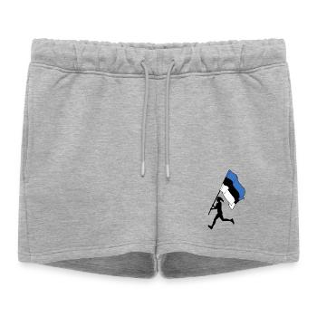 Drapeau Estonie femme courant - Short de survêtement femme premium - gris chiné - Devant - AI Model Female 172 light (172cm)