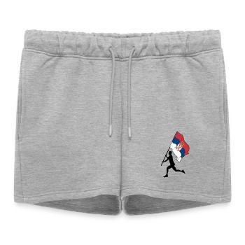 Drapeau Serbie homme courant - Short de survêtement femme premium - gris chiné - Devant - AI Model Female 172 light (172cm)