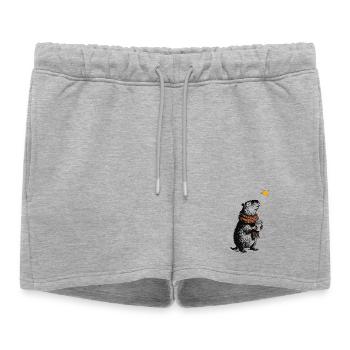 Ambiances hivernales de Capybara - Short de survêtement femme premium - gris chiné - Devant - AI Model Female 172 light (172cm)