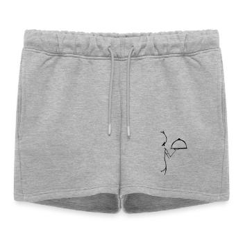 Restaurant, Crew, serveuse - Short de survêtement femme premium - gris chiné - Devant - AI Model Female 172 light (172cm)