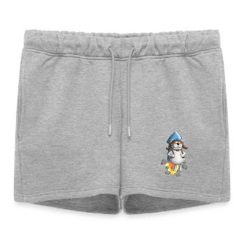 Nouveau départ - Rocket - Comic - Short de survêtement femme premium - gris chiné - Devant - AI Model Female 172 light (172cm)