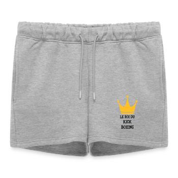 Kickboxing / Kick-Boxeur / Kick Boxing / - Short de survêtement femme premium - gris chiné - Devant - AI Model Female 172 light (172cm)
