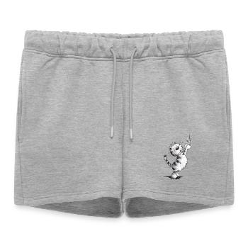 Drôles de griffures de chat - Short de survêtement femme premium - gris chiné - Devant - AI Model Female 172 light (172cm)