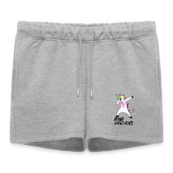 Logo Rave Licornes Noir Texte - Short de survêtement femme premium - gris chiné - Devant - AI Model Female 172 light (172cm)