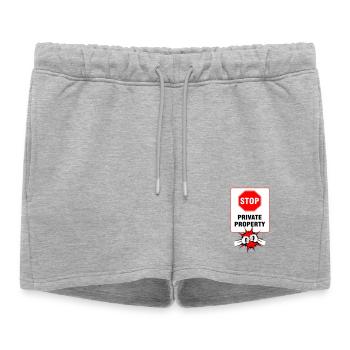 Signalisation de Propriété Privée - Short de survêtement femme premium - gris chiné - Devant - AI Model Female 172 light (172cm)