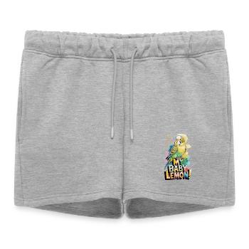 Mon bébé perruche citron qui dit perruche colorée - Short de survêtement femme premium - gris chiné - Devant - AI Model Female 172 light (172cm)