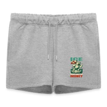 Le Groenland ne fond pas pour l’argent - Short de survêtement femme premium - gris chiné - Devant - AI Model Female 172 light (172cm)