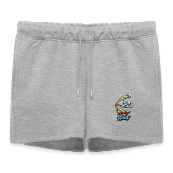 Un robot de football réalise des coups de pied aériens - Short de survêtement femme premium - gris chiné - Devant - AI Model Female 172 light (172cm)