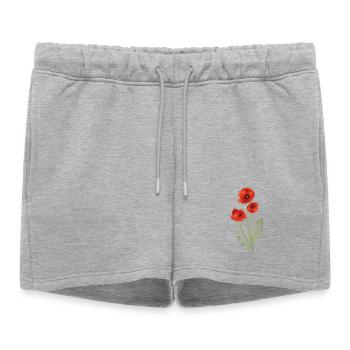 Coquelicots avec des feuilles de filigrane. Été. - Short de survêtement femme premium - gris chiné - Devant - AI Model Female 172 light (172cm)
