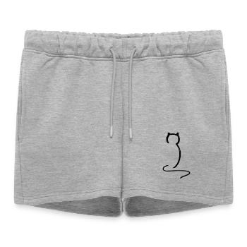 Chat - Short de survêtement femme premium - gris chiné - Devant - AI Model Female 172 light (172cm)