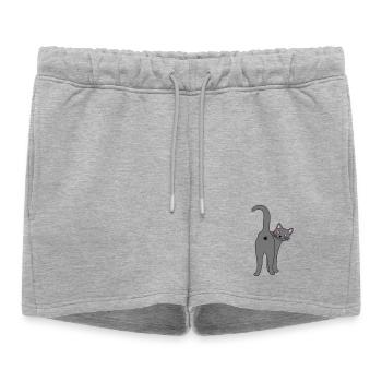 Méchant chat - Short de survêtement femme premium - gris chiné - Devant - AI Model Female 172 light (172cm)
