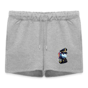 Unicorn Police - Women’s Premium Organic Sweatshorts - heather grey - Front - AI Model Female 172 light (172cm)