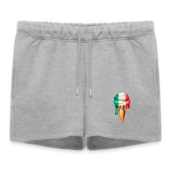 Cornet de glace Italie - Short de survêtement femme premium - gris chiné - Devant - AI Model Female 172 light (172cm)