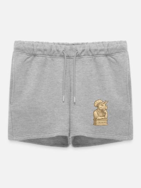 Stoiceratops - Short de survêtement femme premium - gris chiné